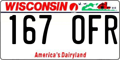 WI license plate 167OFR