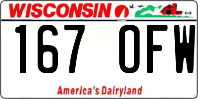 WI license plate 167OFW