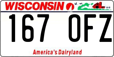 WI license plate 167OFZ
