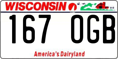 WI license plate 167OGB