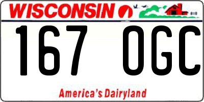 WI license plate 167OGC