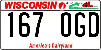 WI license plate 167OGD