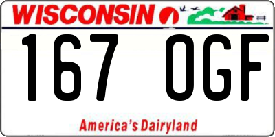 WI license plate 167OGF