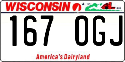 WI license plate 167OGJ