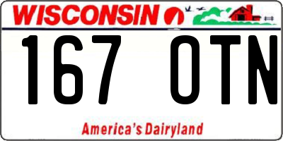 WI license plate 167OTN