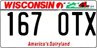 WI license plate 167OTX