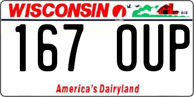 WI license plate 167OUP