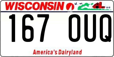 WI license plate 167OUQ