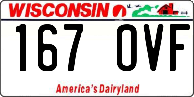 WI license plate 167OVF