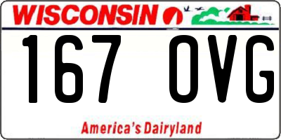 WI license plate 167OVG