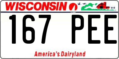 WI license plate 167PEE