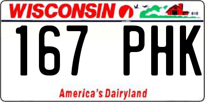 WI license plate 167PHK