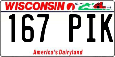 WI license plate 167PIK