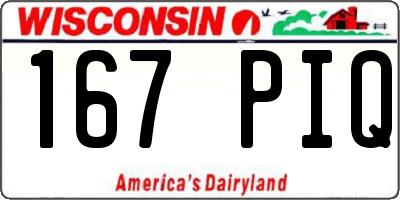 WI license plate 167PIQ