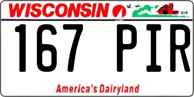 WI license plate 167PIR