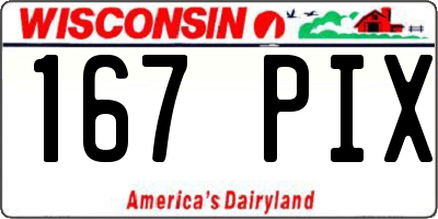 WI license plate 167PIX