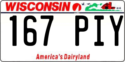 WI license plate 167PIY