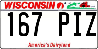 WI license plate 167PIZ