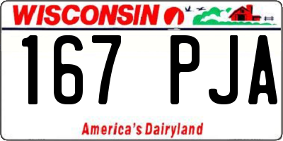 WI license plate 167PJA