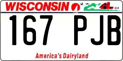 WI license plate 167PJB