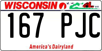WI license plate 167PJC