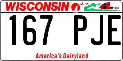 WI license plate 167PJE