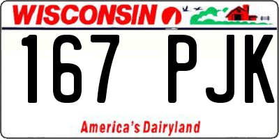 WI license plate 167PJK