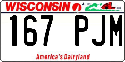 WI license plate 167PJM