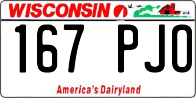 WI license plate 167PJO