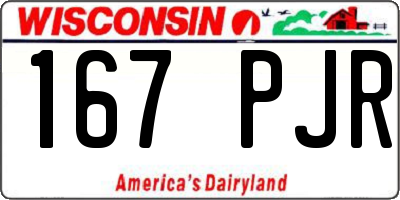 WI license plate 167PJR