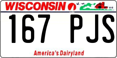 WI license plate 167PJS