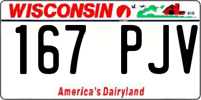 WI license plate 167PJV