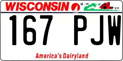 WI license plate 167PJW