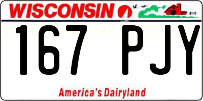 WI license plate 167PJY