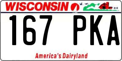 WI license plate 167PKA