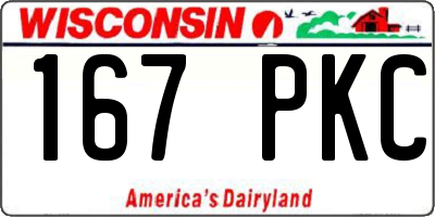 WI license plate 167PKC