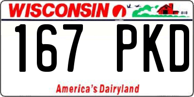 WI license plate 167PKD