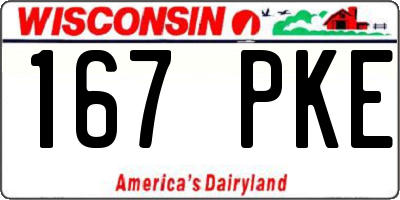 WI license plate 167PKE