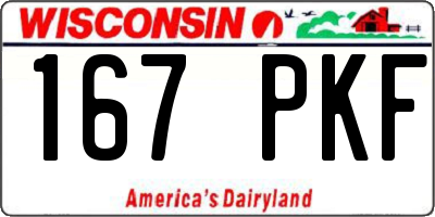 WI license plate 167PKF