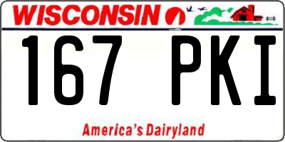 WI license plate 167PKI