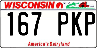 WI license plate 167PKP