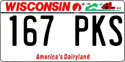WI license plate 167PKS