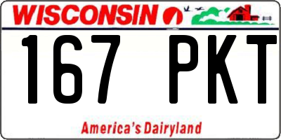 WI license plate 167PKT
