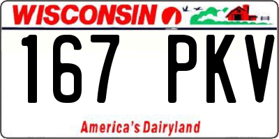 WI license plate 167PKV