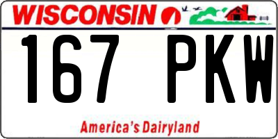 WI license plate 167PKW