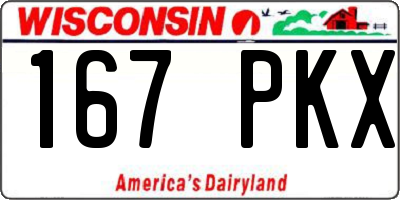 WI license plate 167PKX