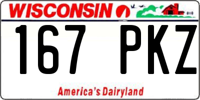 WI license plate 167PKZ