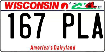 WI license plate 167PLA