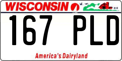 WI license plate 167PLD