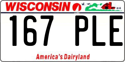 WI license plate 167PLE